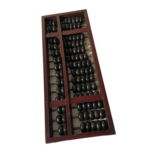 Chinese Large Rods 15 Row 105 Black Wood Beads Vintage Calculator Slide - Picture 5 of 12